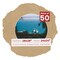 Beige Suede Mat Board for 28x28 Frames - Circle Opening for 24x24 Photos
